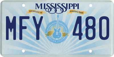 MS license plate MFY480