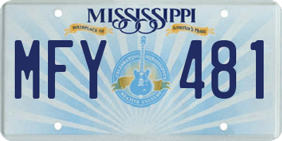 MS license plate MFY481