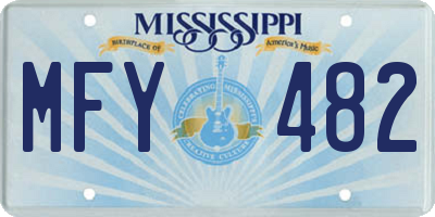 MS license plate MFY482