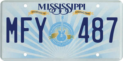 MS license plate MFY487