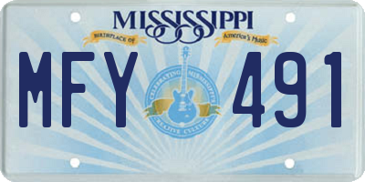MS license plate MFY491