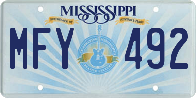 MS license plate MFY492