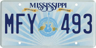 MS license plate MFY493