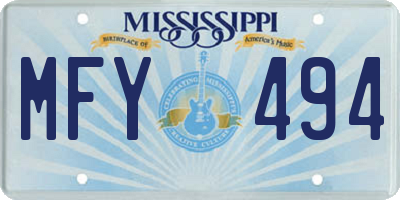 MS license plate MFY494