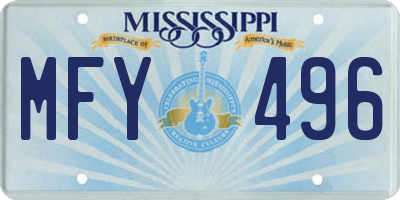 MS license plate MFY496
