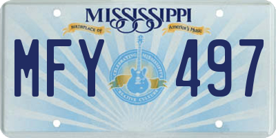MS license plate MFY497