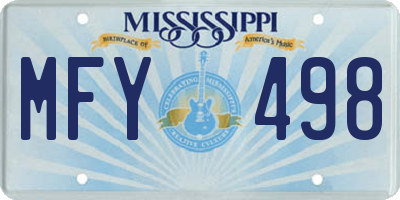 MS license plate MFY498