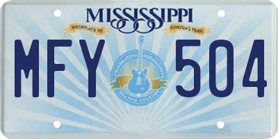 MS license plate MFY504