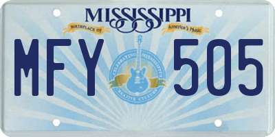 MS license plate MFY505