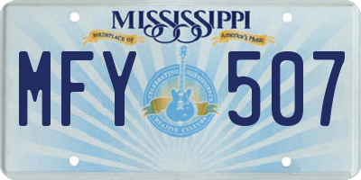 MS license plate MFY507