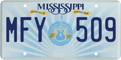 MS license plate MFY509