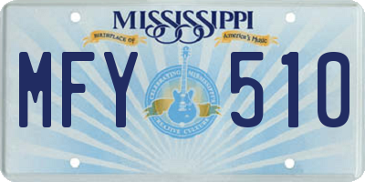 MS license plate MFY510
