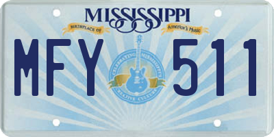 MS license plate MFY511