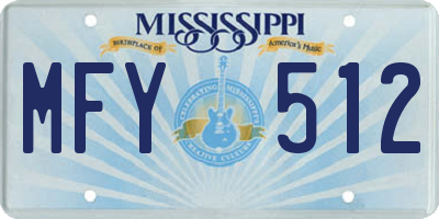 MS license plate MFY512