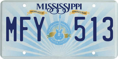 MS license plate MFY513