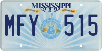MS license plate MFY515