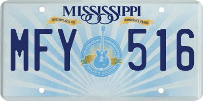 MS license plate MFY516