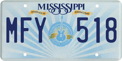 MS license plate MFY518