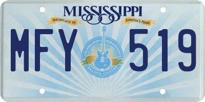 MS license plate MFY519