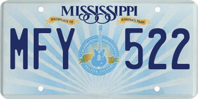 MS license plate MFY522