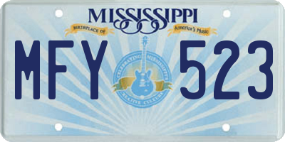 MS license plate MFY523