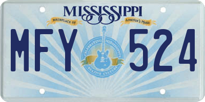 MS license plate MFY524