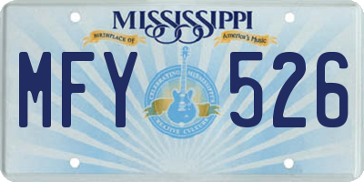 MS license plate MFY526