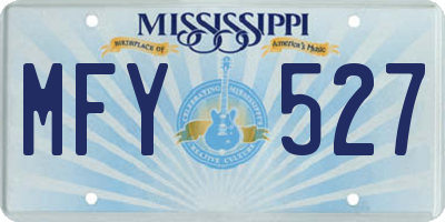 MS license plate MFY527