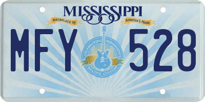 MS license plate MFY528