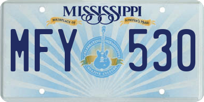 MS license plate MFY530