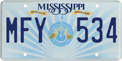 MS license plate MFY534