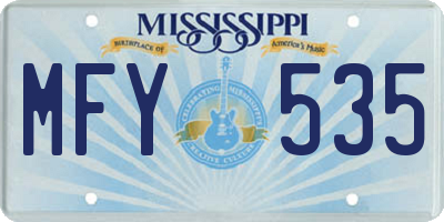 MS license plate MFY535