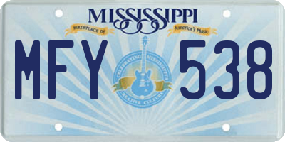 MS license plate MFY538