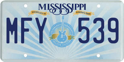 MS license plate MFY539