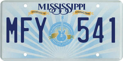 MS license plate MFY541