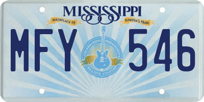 MS license plate MFY546