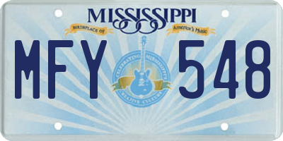 MS license plate MFY548
