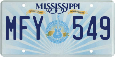 MS license plate MFY549