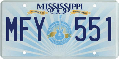 MS license plate MFY551