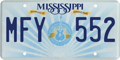 MS license plate MFY552