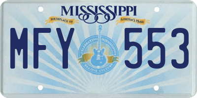 MS license plate MFY553