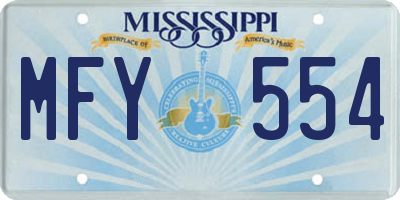 MS license plate MFY554