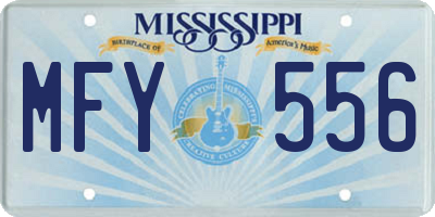 MS license plate MFY556