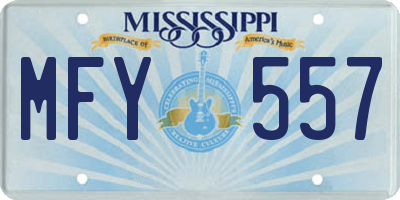 MS license plate MFY557