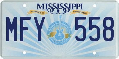 MS license plate MFY558