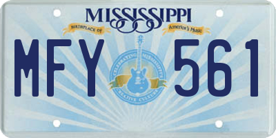 MS license plate MFY561
