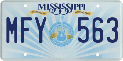 MS license plate MFY563