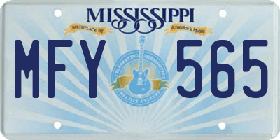 MS license plate MFY565