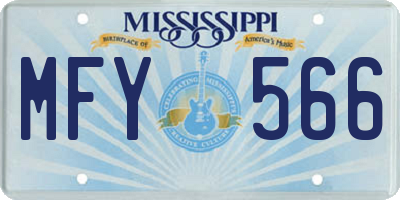 MS license plate MFY566