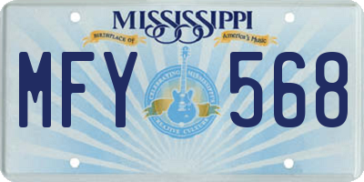 MS license plate MFY568